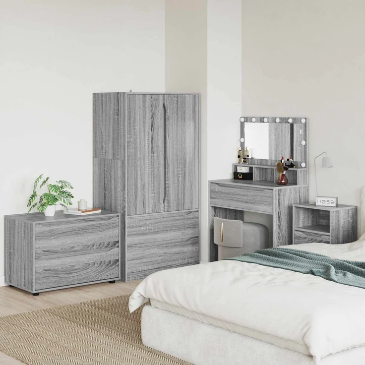 vidaXL Aufbewahrungsschrank 80 x 48 x 57 cm Holzwerkstoff Sonoma-Grau 888823 – Bild 1