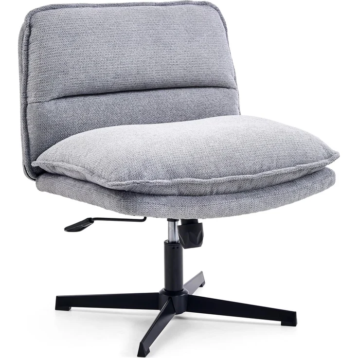 hjh LIVING Bürostuhl ohne Armlehnen, breiter Schneidersitz Stuhl mit gepolsterter Sitzfläche, ergonomischer Criss Cross Chair für Home Office, Wohnzimmer (Dunkelgrau)