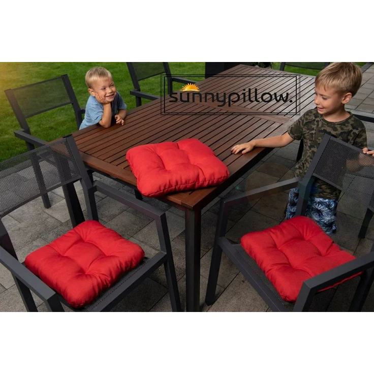 sunnypillow Stuhlkissen 4er Set Stuhlkissen 45x45 cm Bequeme 8cm, Polsterauflage Auflage für Stühle / Bänke – Bild 2