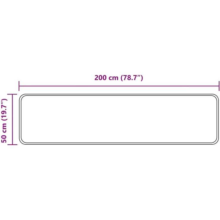 vidaXL Teppichläufer MARSA Grau 200 x 50 cm Polyester und PVC 42023184 – Bild 7