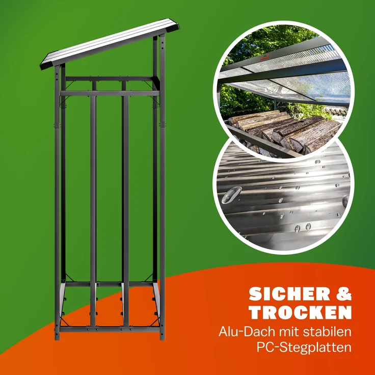 GARDEBRUK® Kaminholzregal XXL, mit wasserabweisender Abdeckplane – Bild 4