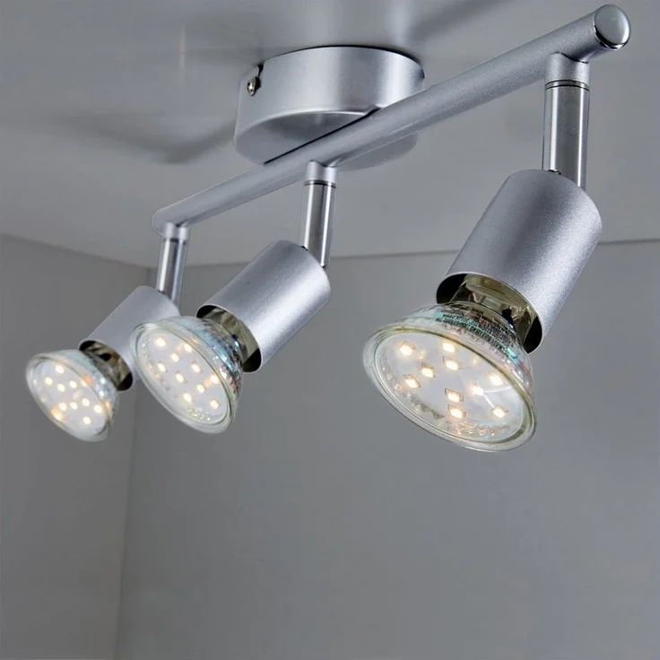 B.K.Licht Deckenleuchte Deckenspot 3x3W 750lm 3000K - 30-01-03-T, LED wechselbar, Titanfarbig Schwenkbar Drehbar GU10 Modern – Bild 5