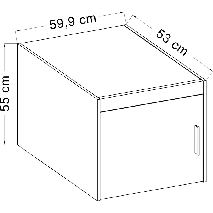 AX LIVING Schrankaufsatz Weiß Storicos 1T 59,9 x 55 x 53 cm – Bild 2
