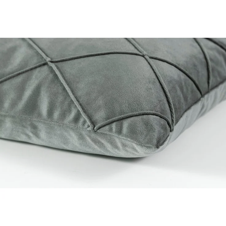 MAGMA Kissenhüllen NOBLESS samtig weich kuschelig einfarbig Rautenmuster - ca. 50 x 50 cm - 2er Set grau – Bild 2