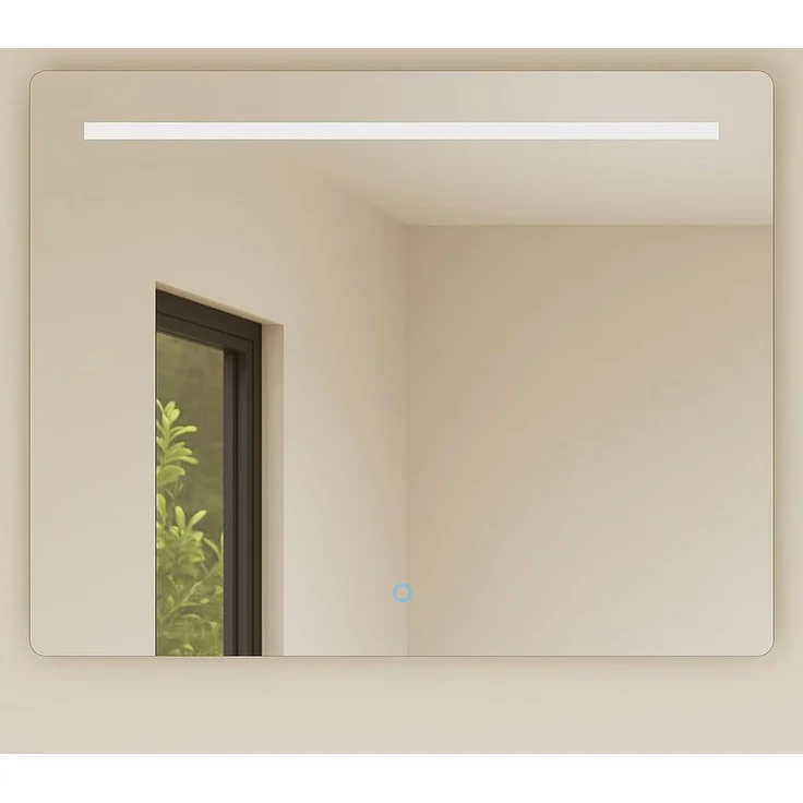Baikal Rechteckiger Badezimmerspiegel | 80x80 cm | Dicke 6 mm | LED-Stange | Touch mit Anti-Beschlag | Farbtöne 3500 K/4000 K/6000 K | Spiegel mit Licht | Spiegel mit LED
