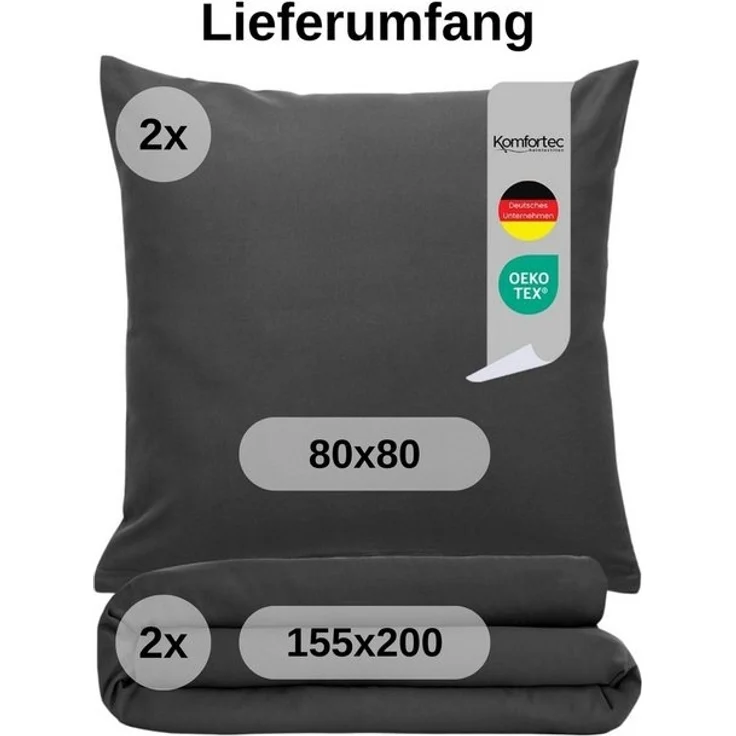 Komfortec Bettwäsche Premium, 135 x 200 bis 220 x 240 cm, 6 verschiedene Größen zur Auswahl, gebürstet 100% Mikrofaser, 4 teilig, Superweiches Bettwäsche-Set, Knitterfrei, Atmungsaktiv – Bild 4