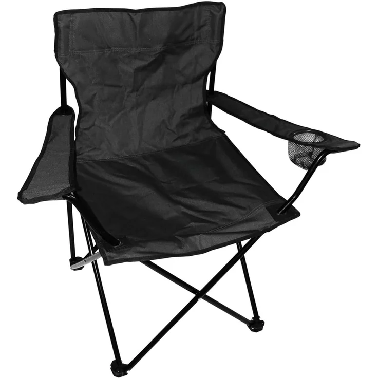 Mojawo Anglersessel, klappbar mit Getränkehalter & Tasche, Stahl schwarz, 81 x 46 x 80 cm – Bild 6