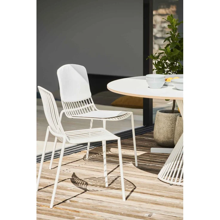 Mori Outdoor Stuhl aus Stahl blau mit Armlehnen – Bild 1