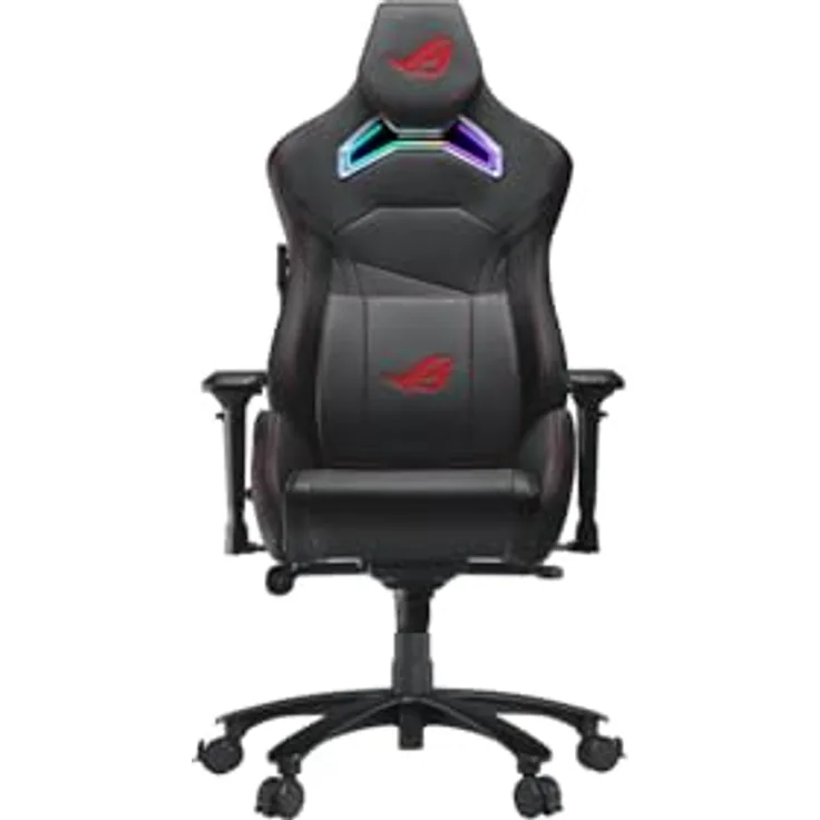 ASUS ROG Chariot X Gaming-Stuhl (Aura RGB Beleuchtung, 4D-Armlehnen, Memory-Foam, Premium-PU-Leder, One-Touch-Controller) in schwarz