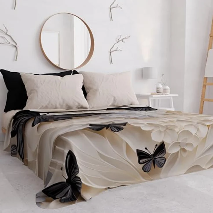PETTI Artigiani Italiani - Tagesdecke für Einzelbett, Frühling und Sommer, leichte Decke für Einzelbett, Mariposa 5, 100% Made in Italy – Bild 3
