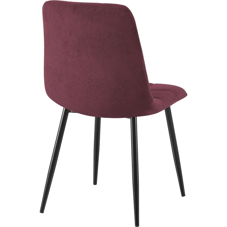 CLP Esszimmerstuhl Tilde Bezug gepolstert gesteppt mit Rückenlehne bis 150 kg - Farbe:bordeauxrot;Material:Cord – Bild 6