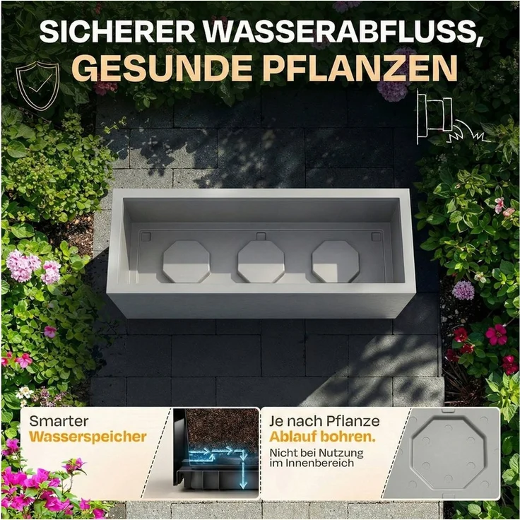 ONDIS24 Pflanzkübel Ondis24 Blumenkübel Vulkano, 50L Blumenkasten (2 St), mit cleverem Wasserspeicher am Boden – Bild 2