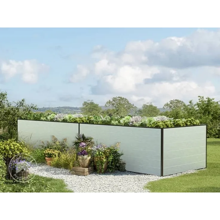 GFP Aluminium Hochbeet KINGSIZE DANIELA - 387 x 77 x 77 cm - Alu natur, Stecksystem, langlebig