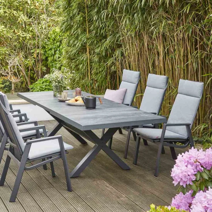 Siena Garden Messina Ausziehtisch 200/260 x 100 cm anthrazit / wood grey – Bild 4