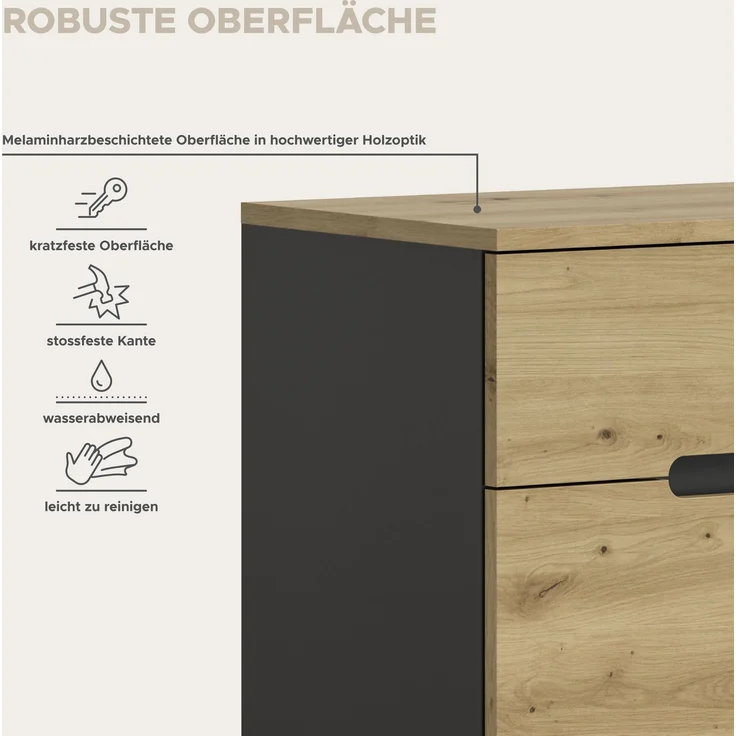 Garderobenkombination (B/H/T: 175x190x37 cm) in Artisan Nachbildung – Bild 10