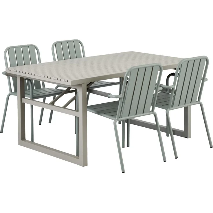 Gartenesstisch Vevi aus Aluminium, modern, beige, für 4–6 Personen, 160x90 cm – Bild 4