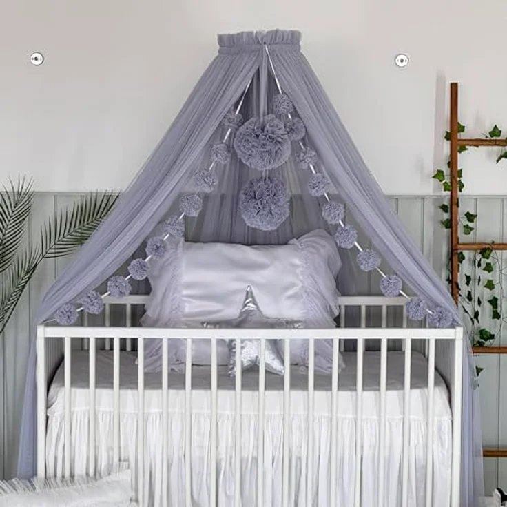 Baby Fancyroom Betthimmel Betthimmel aus 12 Meter Tüll aus 1. Klasse für Kinderbett Gitterbett, Himmel für Babybett Kinderbett – Bild 2