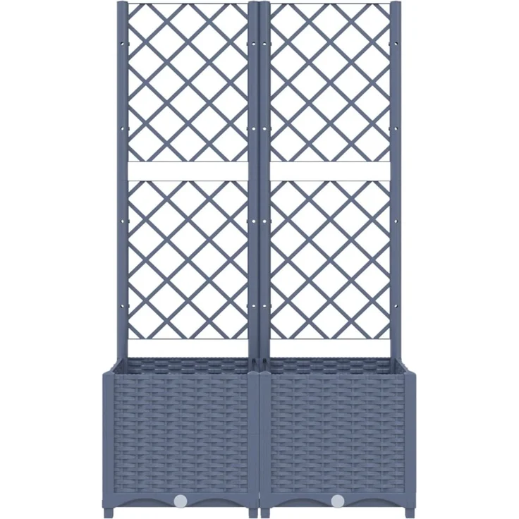 vidaXL Garten-Pflanzgefäß mit Spalier Blaugrau 80 x 40 x 136 cm PP 318251 – Bild 3