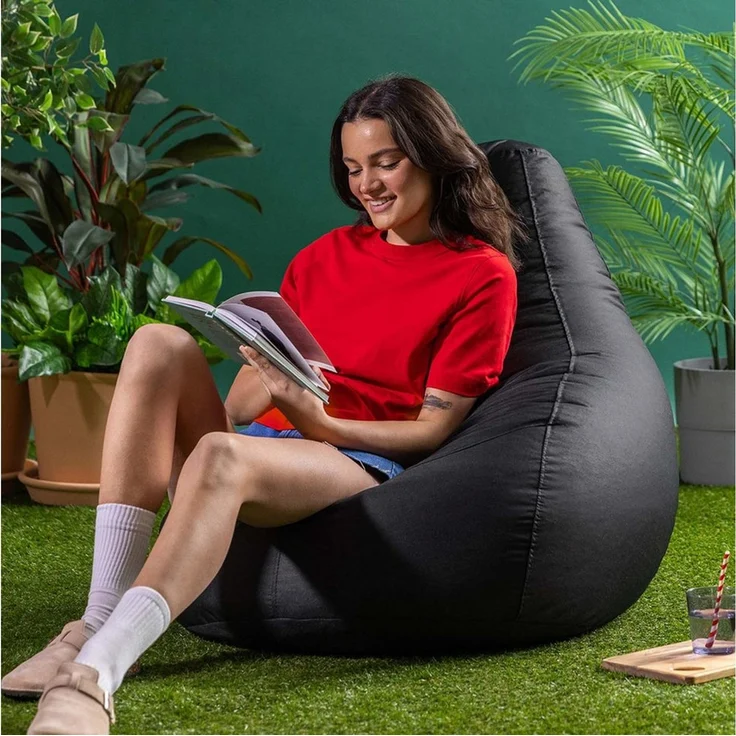 Bean Bag Bazaar Gaming Sitzsack „Recliner“, Gamer Sitzsack für Erwachsene und Kinder, Indoor Outdoor Sitzsack Sessel Gaming mit Füllung (Sitzsack, Schwarz) – Bild 2