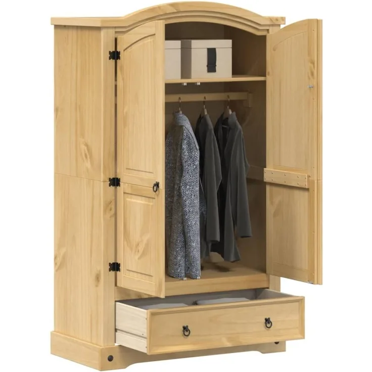 vidaXL Kleiderschrank „Corona“ 101x52x170 cm Massivholz Kiefer 4005662