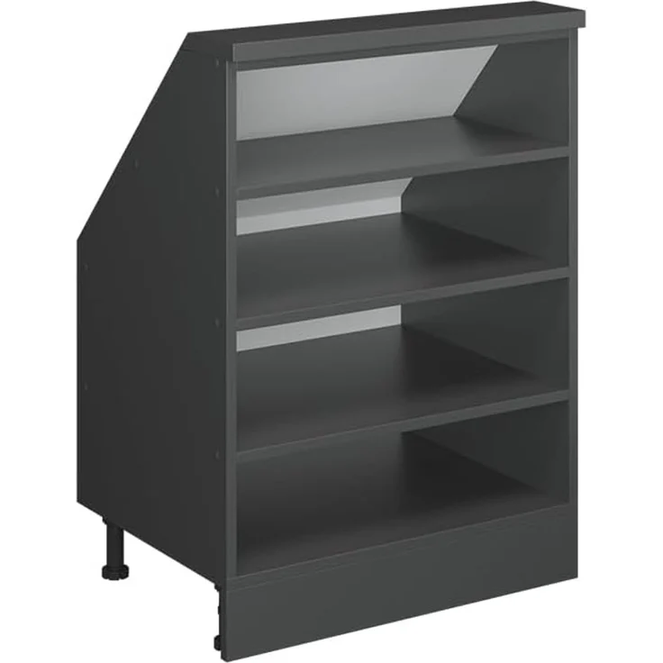 Küchenschrank für Dachschrägen R-Line Anthrazit/Anthrazit 40 cm mit 4 Fächern ohne Arbeitsplatte Vicco – Bild 1