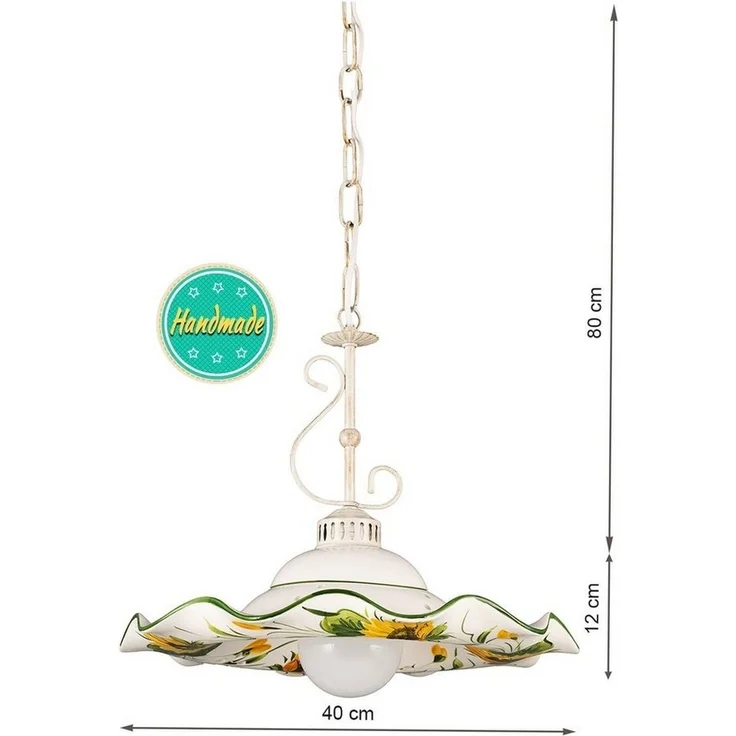 Helios Leuchten Pendelleuchte Küchenlampe Keramik, Keramiklampe, Deckenlampe, Hängelampe, für Esstisch Küche, handgefertigt handbemalt – Bild 2