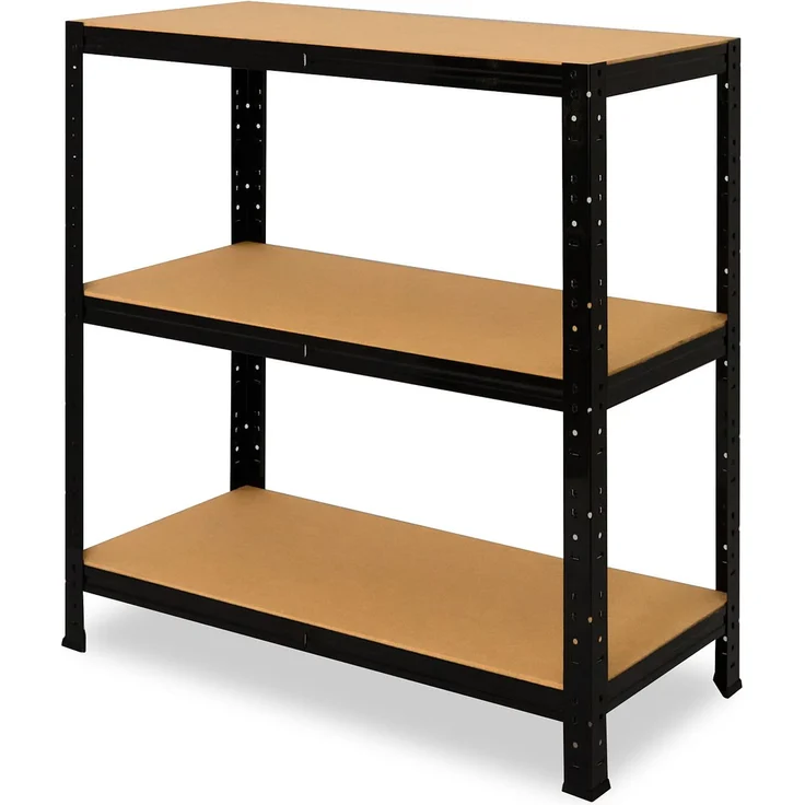 shelfplaza BLACK 90x80x45 cm Schwerlastregal in schwarz mit 3 Böden und 175 kg Traglast pro Boden – Bild 5