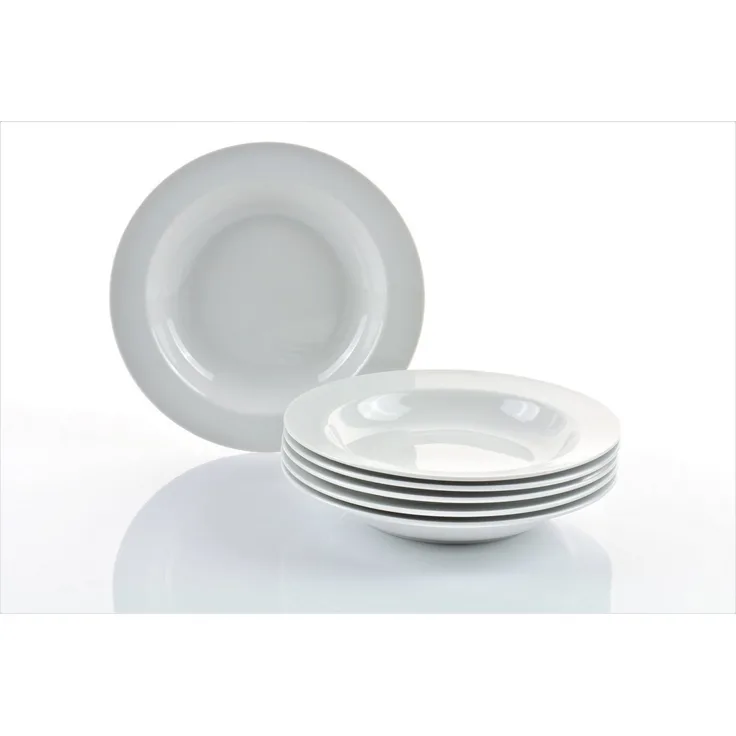 Retsch Arzberg Suppenteller HEIKE WEISS 21 cm, Set 6-tlg. für 6 Personen, rund Porzellan, (6 St), Allrounder für jeden Tag - langlebig und universell einsetzbar