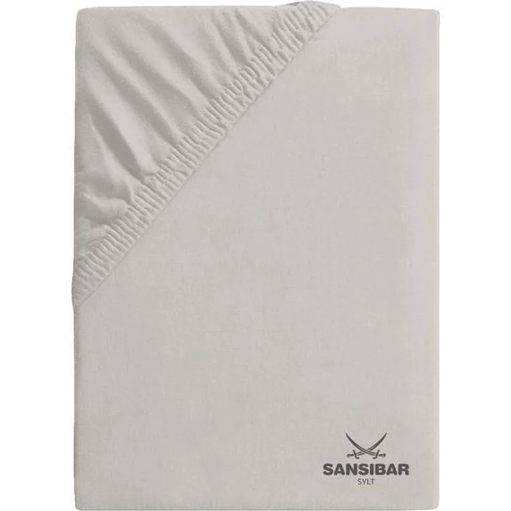 Sansibar Sylt Spannbettlaken Topperbezug SANSIBAR Jersey BL 180x200 cm grau – Bild 2