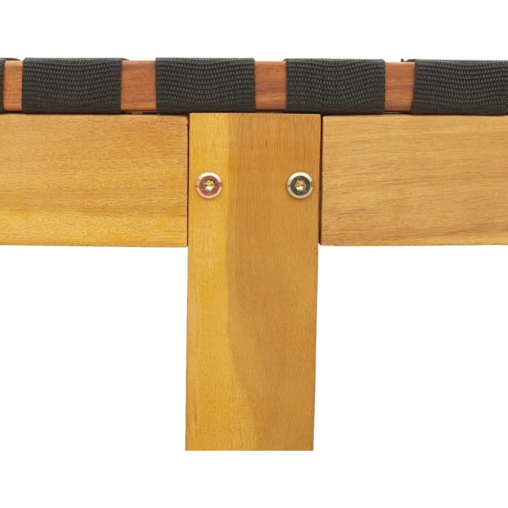 vidaXL Sonnenliege Schwarz Massivholz Akazie und Stoff 366507 – Bild 5