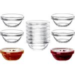 BigDean 12x Dipschalen Ø 6 cm aus gehärtetem Glas 30ml - Für Dip, Marmelade, Konfitüre - Stapelbar - Für Spülmaschine & Mikrowelle - Mini Soßen-Schalen für Tapas, Ketchup & Buffet