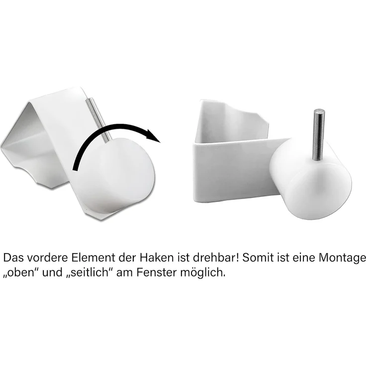 dekondo Gardinenstange Eleganz, ausziehbar, Fensterhaken klemmbar, nickel matt, inkl. Fensterhaken für einen Klemmbereich von 15-20 mm – Bild 5