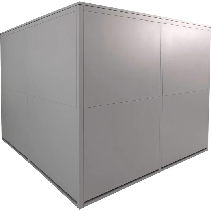 4er-Fahrradgarage HWC-L56c, Gerätehaus Fahrradbox mit Ablage, abschließbar Metall 160x222x208cm ~ hellgrau – Bild 8