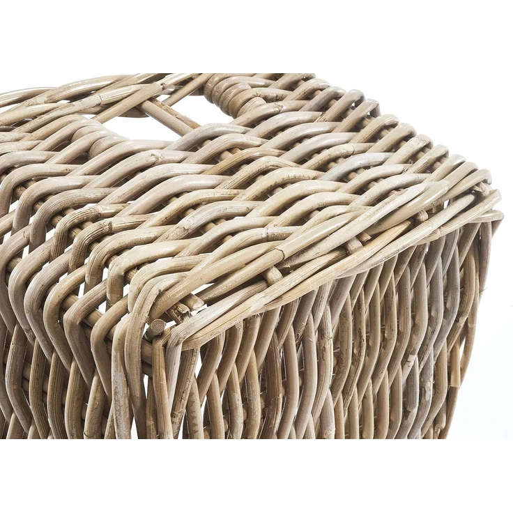Kobolo Aufbewahrungskorb Rattankorb Kubu grau eckig 40x30x20 cm – Bild 5