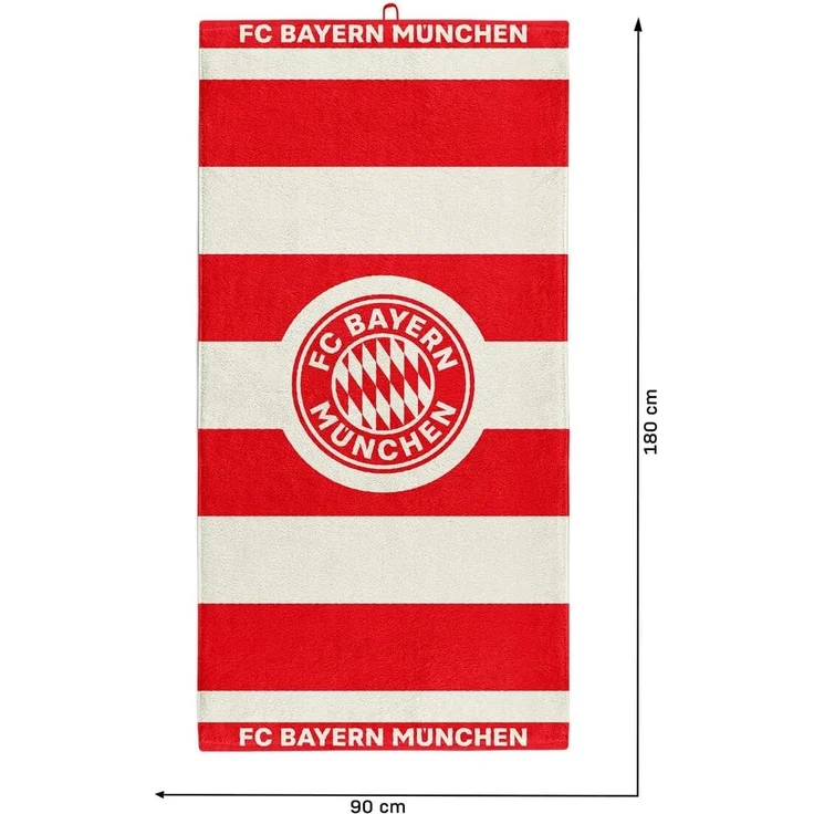 FC Bayern München Badetuch FC Bayern München I Badetuch I Rot/Weiß, Baumwolle – Bild 3