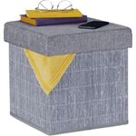 Grauer Sitzhocker mit Stauraum