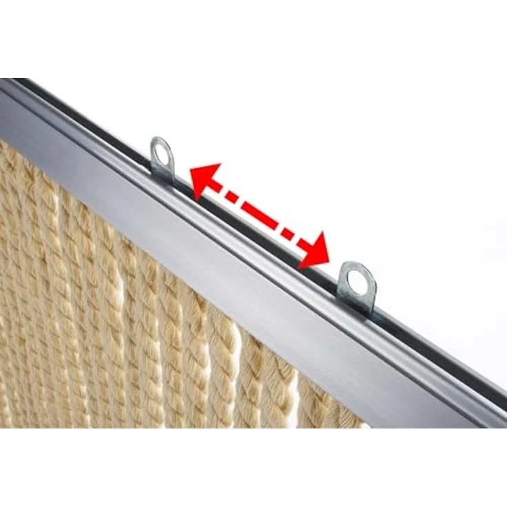 Kobolo Türvorhang Seilvorhang MARITIM 56 Stränge geteilter Aluleiste (1 St), Ösen, halbtransparent, abweisend gegen Insekten – Bild 4