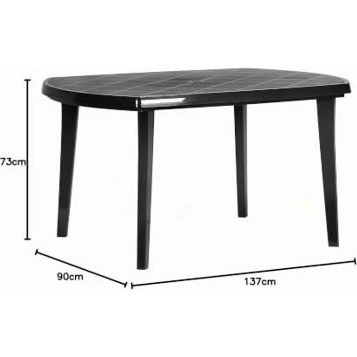 Gartentisch >Elise< in graphit, Kunststoff - 137 x 73 x 90 cm (BxHxT) – Bild 3