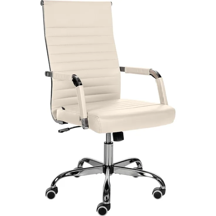 CLP Bürostuhl Amadora höhenverstellbar und drehbar - Farbe:creme;Material:Kunstleder