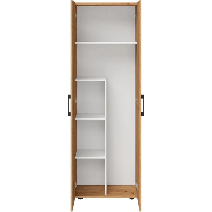 Bellamio 'Apol' Mehrzweckschrank, Eichenoptik, 176x33x60 cm, Besenschrank mit Staubsaugerfach und 4 weiteren Fächern – Bild 9