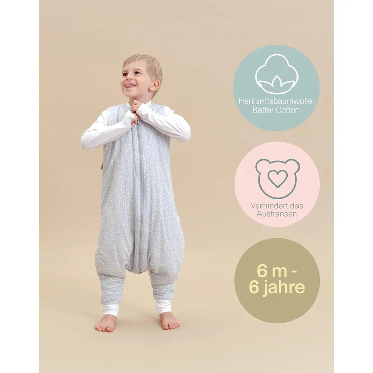 molis&co - Baby Schlafsack mit Füßen - Ideal für den Winter - Babyschlafsack mit Beinen 2,5 tog - 100% Baumwolle (Oeko-TEX 100), Premium Qualität - Grey Print (120 cm) – Bild 5
