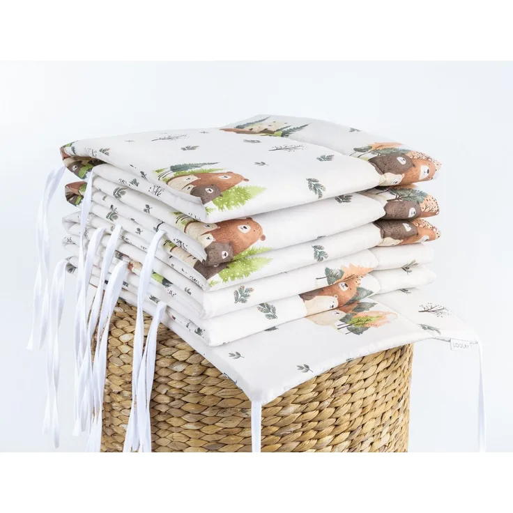 Loolay Bettnestchen Bärchen Familie Beige Baumwolle Atmungsaktives Babybett BETTUMRANDUNG, (Bett 140 x 70cm - 420, 210 cm, 120 x 60cm - 360, 180 cm, Babyausstattung Umrandung Kopfschutz Kantenschutz Bettschlange), PREMIUM Baby GESCHENK! 100% Bio Baumwo...