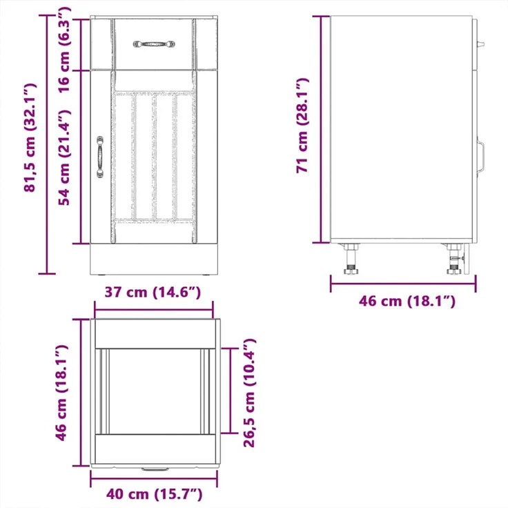 vidaXL Küchen-Unterschrank Lucca Hochglanz-Weiß Holzwerkstoff 853709 – Bild 12