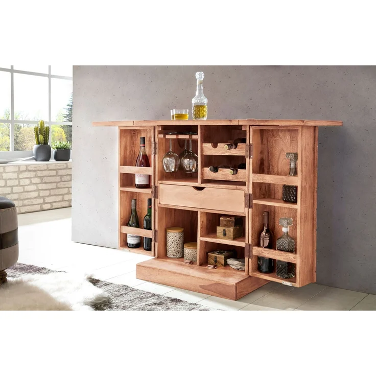 Wohnling 'HARLEM' Hausbar, Massivholz Akazie, 91 x 65 x 50 cm – Bild 8