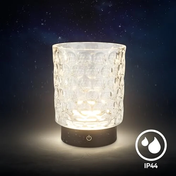 Briloner Sunora LED Tischlampe, kabellos, dimmbar, IP44 spritzwassergeschützt, klar, Ø11 x 15 cm – Bild 7