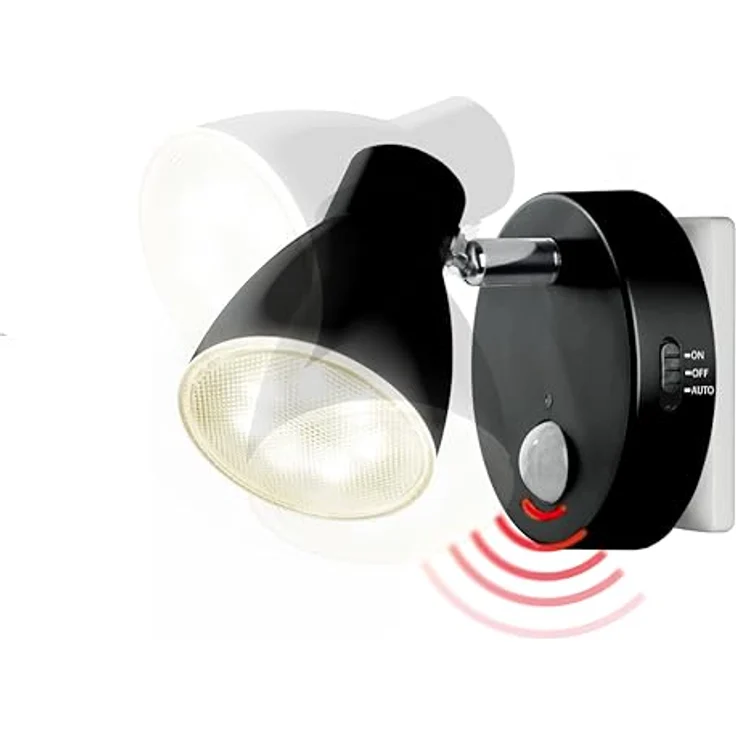 TRANGO LED Nachtlicht, 2635-015 LED Sensor Nachtlicht *MILO* mit Bewegungssensor & Automatikfunktion in Schwarz Sicherheitslicht direkt 230V, Steckdose Lampe, Wandlampe, Orientierungslicht, Nachtlampe, Steckdosenlicht – Bild 3