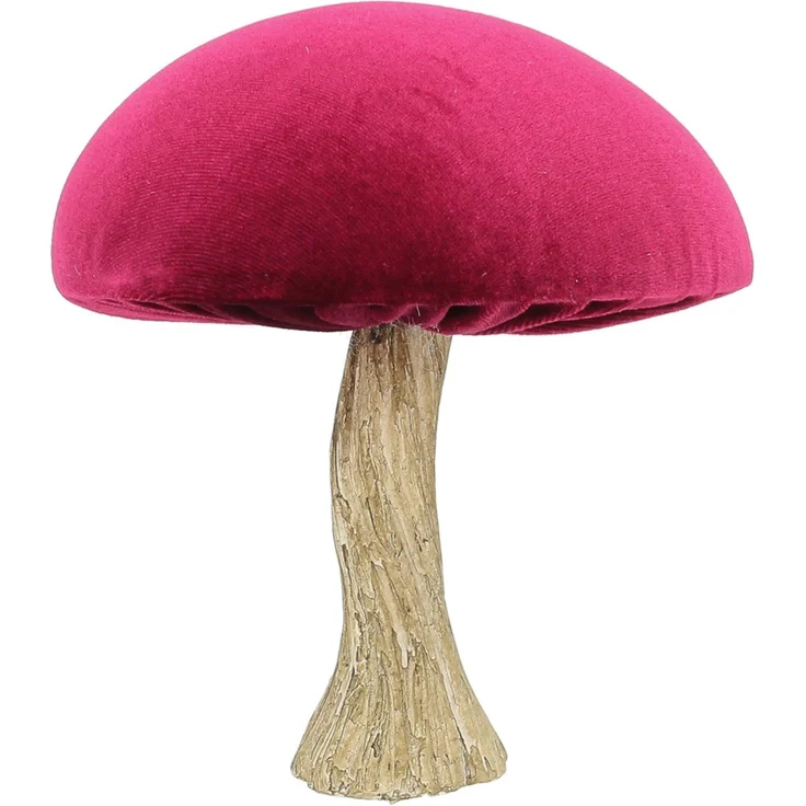 Dekoria Deko-Figur Velvet Mushroom 17 cm ruby