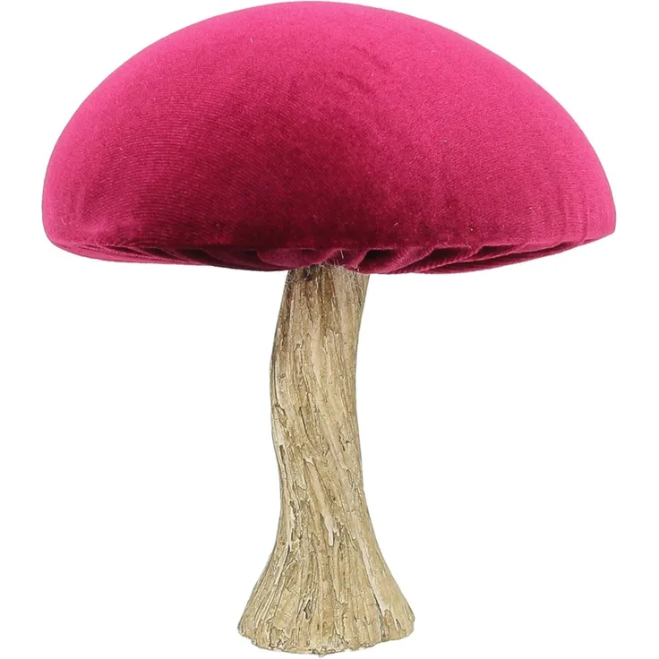 Dekoria Deko-Figur Velvet Mushroom 17 cm ruby