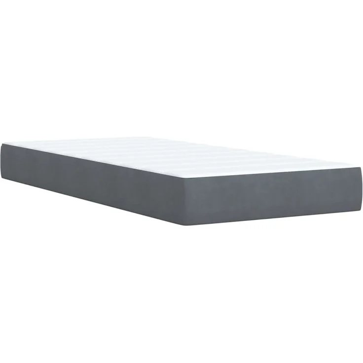 vidaXL Boxspringbett mit Matratze Dunkelgrau 100x200 cm Samt 3288529 – Bild 12