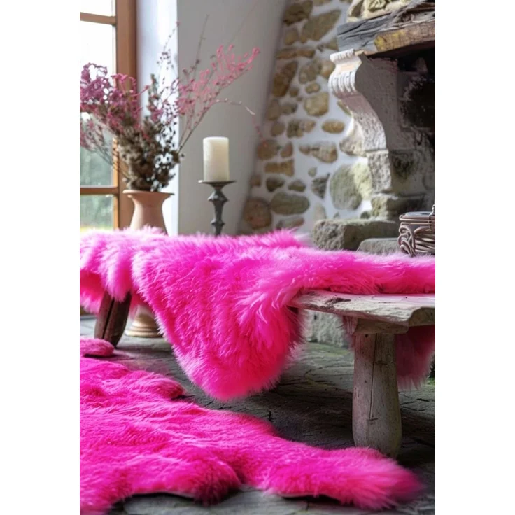 Lammfell Merino Pink Größe: 110-120 – Bild 1